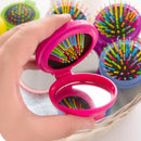10 PCS Travel Portable Folding Massage Mirror Comb(Rose Red)