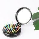 10 PCS Travel Portable Folding Massage Mirror Comb(Black)