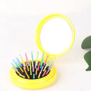 10 PCS Travel Portable Folding Massage Mirror Comb(Yellow)