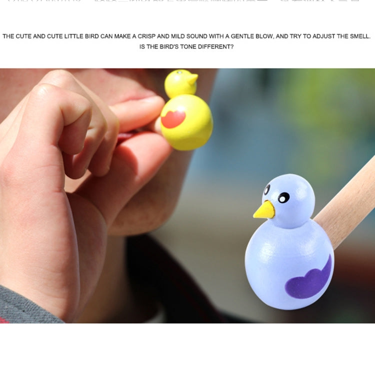 3 PCS Painted Wooden Cartoon Bird Whistle Children Educational Music Toy, Random Color Delivery
