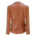 Autumn and Winter Women Motorcycle Jacket Zipper Two Wear Leather, Size:L(Black)