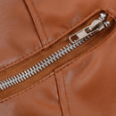 Autumn and Winter Women Motorcycle Jacket Zipper Two Wear Leather, Size:L(Black)