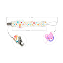 4 PCS/Set Baby Pacifier Chain Clip Cotton Double Printed Pacifier Chain(Black Pacifier Clip)