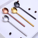 Mini Accessories Coffee Spoon Kitchen Dessertspoon Dining Round Shape Coffee Stainless Steel Home, Size:15cm(Rose Gold)
