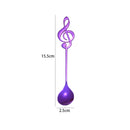 2 PCS Creative Musical Note Spoon Coffee Stirring Scoop Stainless Steel Titanium Music Bar Spoon Gift Spoon(Purple)