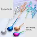 2 PCS Creative Musical Note Spoon Coffee Stirring Scoop Stainless Steel Titanium Music Bar Spoon Gift Spoon(Purple)