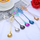 2 PCS Creative Musical Note Spoon Coffee Stirring Scoop Stainless Steel Titanium Music Bar Spoon Gift Spoon(Purple)