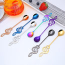 2 PCS Creative Musical Note Spoon Coffee Stirring Scoop Stainless Steel Titanium Music Bar Spoon Gift Spoon(Purple)