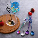 2 PCS Creative Musical Note Spoon Coffee Stirring Scoop Stainless Steel Titanium Music Bar Spoon Gift Spoon(Purple)