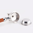 Semi-automatic Coffee Machine Stainless Steel Powder Bowl Brewing Head Filter Bottomless Handle Filter, Specification:Double Cup, Size:58mm Universal