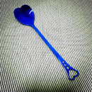2 PCS Stainless Steel Spoon Portable Metal Coffee Teaspoon Creative Love Heart Shaped Wedding Party Gift Dinnerware, Color:Blue Porous Love