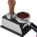 Stainless Steel Silicone Espresso Coffee Tamper Stand Barista Tool Powder Pad Hammer Pad(Black)