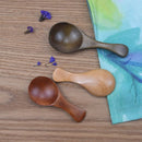 10 PCS Log Short Handle Wide Mouth Milk Powder Spoon Wooden Seasoning Tea Spoon, Style:D