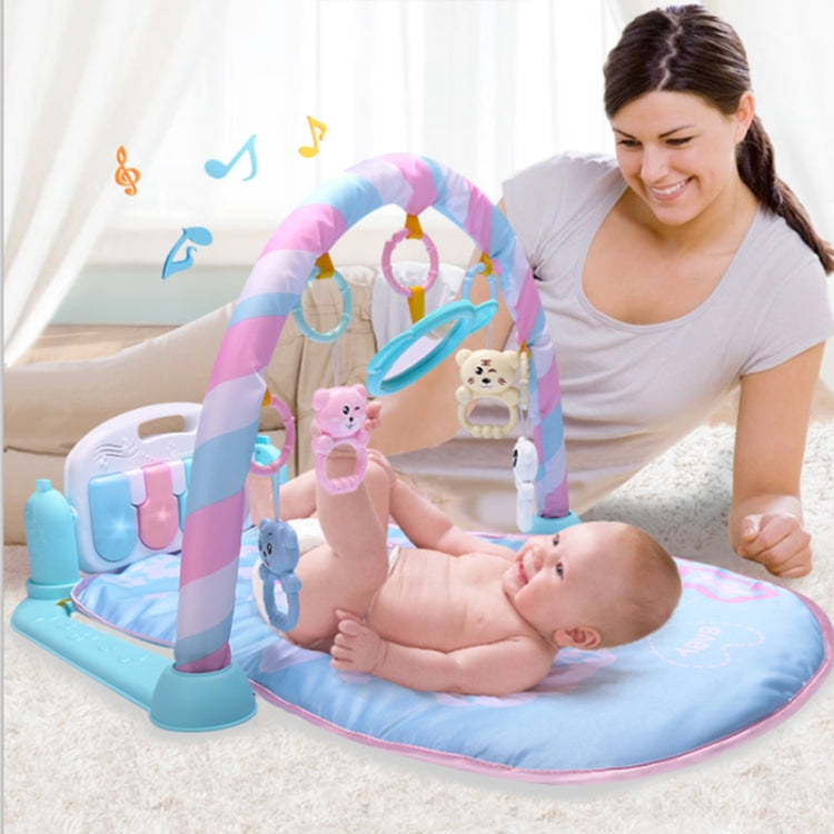 Baby Early Education Toy Baby Piano Fitness Frame Crawling Blanket Newborn Baby Toy(Blue)