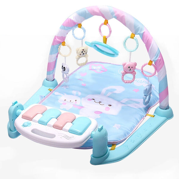 Baby Early Education Toy Baby Piano Fitness Frame Crawling Blanket Newborn Baby Toy(Blue)