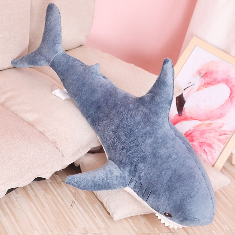 Plush Stuffed Toy Shark Kids Toys Boys Girls Animal Reading Pillow for Birthday Gifts, Height:80cm(Blue)