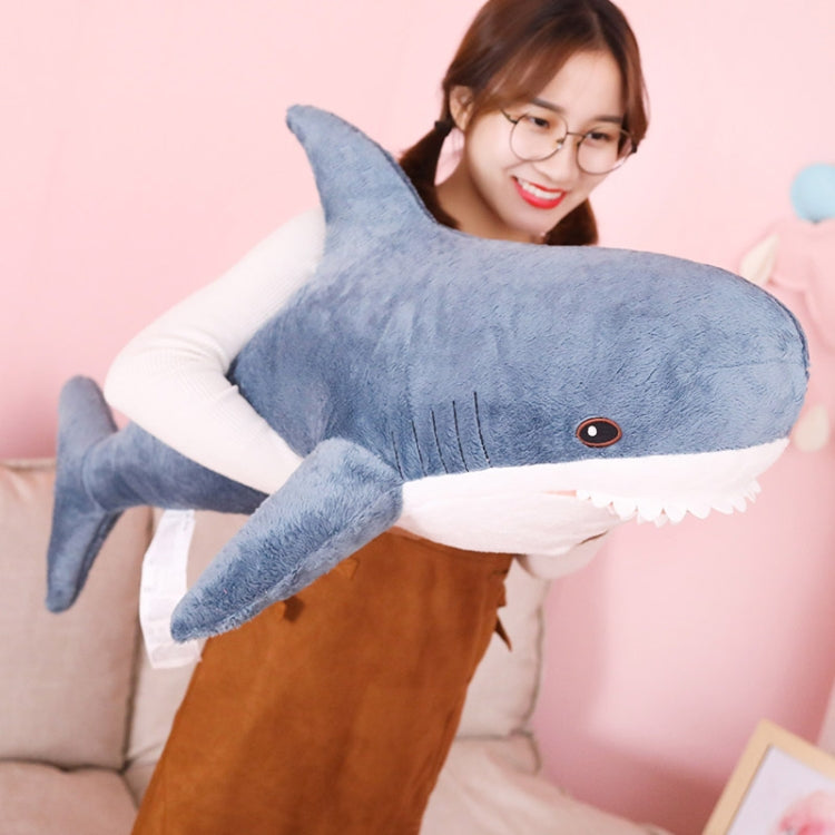 Plush Stuffed Toy Shark Kids Toys Boys Girls Animal Reading Pillow for Birthday Gifts, Height:80cm(Blue)