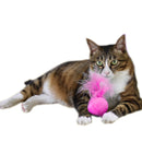 Ring Bell Feathers Tease Cats Toys Plush Pet Cat Toys(Pink)
