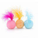 Ring Bell Feathers Tease Cats Toys Plush Pet Cat Toys(Blue)