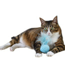 Ring Bell Feathers Tease Cats Toys Plush Pet Cat Toys(Blue)