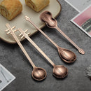 Stainless Steel Coffee Mixing Spoon Creative Musical Instrument Shape Spoon, Style:Yueqin, Color:Titanium Black