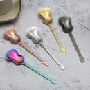 Stainless Steel Coffee Mixing Spoon Creative Musical Instrument Shape Spoon, Style:Guitar, Color:Colorful