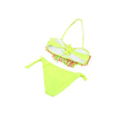 2 PCS Tri-color Tassel Split Bikini Swimsuit for Girls, Size:L(Pink)