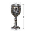 3D Viking Skull Coffee Beer Mug Skull Mug Beer Wine Drink Gift Stainless Steel Knight Decorative Cup for Men Goblet