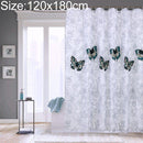 Butterfly Waterproof Polyester Shower Washable Bathroom Curtains, Size:120x180cm