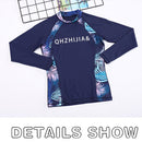 Women Long-sleeved Diving Suit Swimsuit Sunscreen Surf Clothing Slimming Suit, Size:L(Navy Blue)