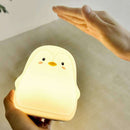 Penguin Silicone Pat Night Light Children Bedside Atmosphere Lamp(Gray)