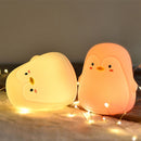 Penguin Silicone Pat Night Light Children Bedside Atmosphere Lamp(Gray)