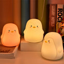 Penguin Silicone Pat Night Light Children Bedside Atmosphere Lamp(Gray)