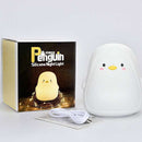 Penguin Silicone Pat Night Light Children Bedside Atmosphere Lamp(Gray)