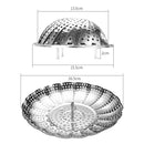 3 PCS Stainless Steel Folding Retractable Lotus Steamer Tray