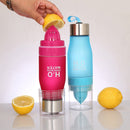 Portable Plastic Bottle Kids Outdoor Sports Bottle Lemon Juicer Fruit Blender Capacity: 650ml(White)