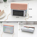Laser Crossbody Bag For Women Chain Mini Shoulder Bag Circle Small Messenger Bag Womens Handbags Purses Evening Clutch Bags(Pink)