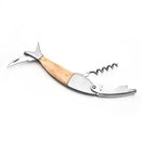 Fish Shape Wine Opener Wine Multifunctional Corkscrew with Wooden Handle