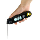 Foldable Probe Waterproof Food Thermometer Kitchen Barbecue Fast Temperature Measurement Digital Display Electronic Thermometer(Black)