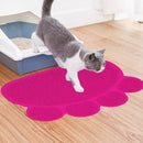 PVC Claw Shaped Cat Litter Mat Pet Placemat Anti-skid Floor Mat Pet Supplies(Rose Red)