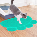 PVC Claw Shaped Cat Litter Mat Pet Placemat Anti-skid Floor Mat Pet Supplies(Lake Blue)