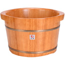 MUFENG 25cm High Uncovered Oak Footbath Barrel
