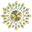 Creative Peacock Wall Clock Personality Mute Living Room Decoration Clock, Size:60 cm(Gold)