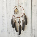 Simple Owl Wind Chime Dream Catcher Natural Feather Wall Hanging Home Interior