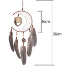 Simple Owl Wind Chime Dream Catcher Natural Feather Wall Hanging Home Interior