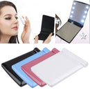 2 PCS Lady Cosmetic Vanity Mirror Folding Portable Pocket Built-in LED Lighting Bulbs(Pink)