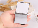 Hand-made Diamond Mini Folding Cosmetic Mirror Portable Mirror Double-side Gem Bow(Black)