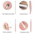 15 In 1 Stainless Steel Pink Manicure Tool Set