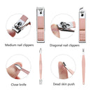 15 In 1 Stainless Steel Pink Manicure Tool Set