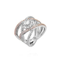 Rose Gold-plated Color Separation Ring Creative Cross Zircon Engagement Ring(9)
